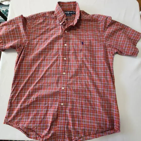 Mens Ralph Lauren Blake SS Plaid Button-Down Shirt Medium Preppy 90s Casual - Picture 3 of 10